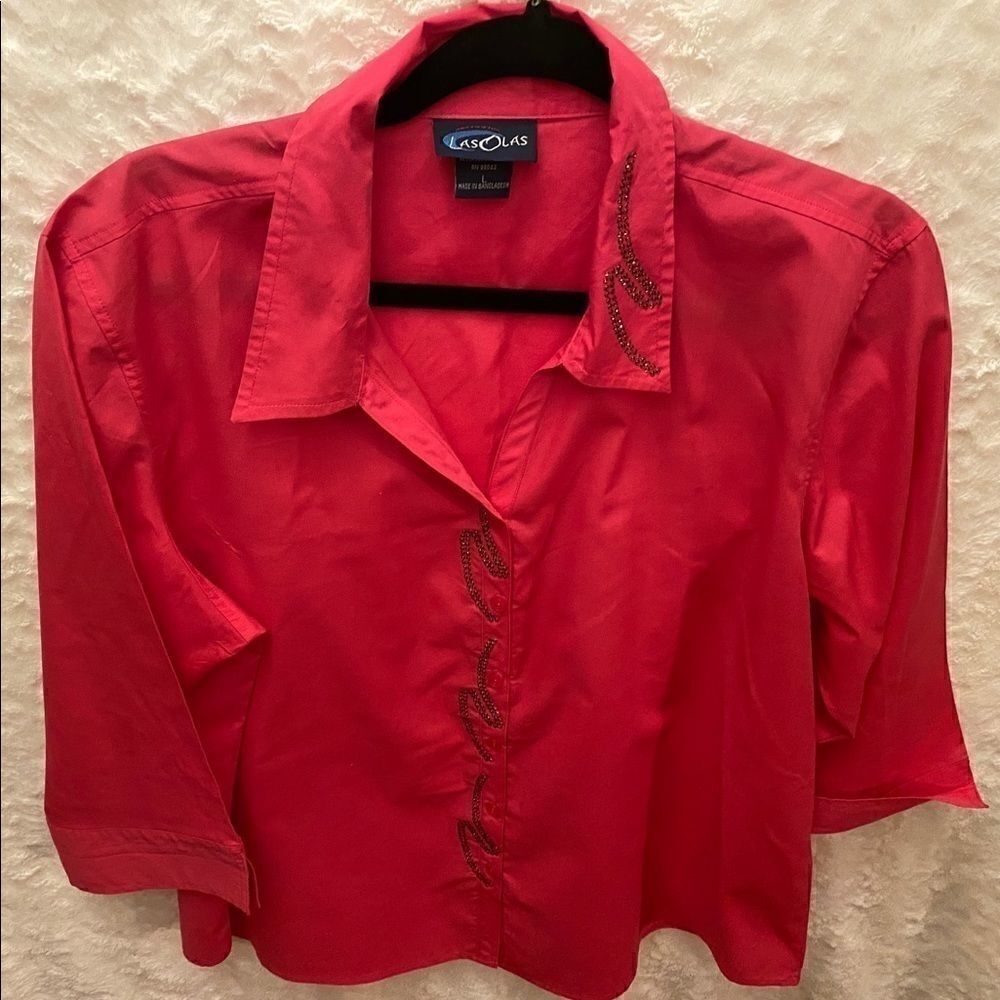 LASOLAS women’s blouse with rhinestones